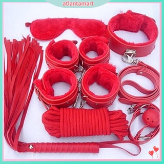 Restraint Bondage Sex Toys Plush Cuffs Strap Whip Rope Adult Sex Game Toy 7 in 1 Set
