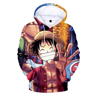 New One Piece Hoodies Hot Anime Mens Hooded One Piece Hoodie Polluvers