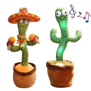 Baile Cactus Juguetes Hablan Electrónico De Peluche Torciendo Cantante Bailarín Hablando Novedad Divertida Música Luminiscente Regalos Bluetooth