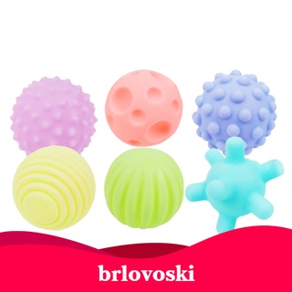 Juego de 6 bolas con textura para bebé, pelotas de goma coloridas, bolas suaves de masaje, habilidades de aprendizaje temprano