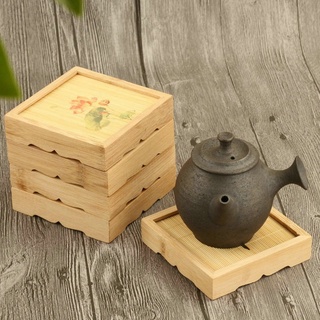 Housedoll - alfombrilla de bambú cuadrada, estilo chino, estilo chino, almohadilla de retención ecológica, tradicional, ceremonia de té, suministros