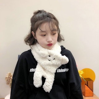 Bufanda de Cachemira para chica estudiante Oso de dibujos animados bufanda peluda japonesa estilo coreanoinsOtoño e Invierno nuevo a juego