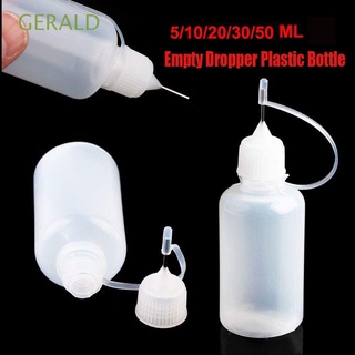 gerald botella recargable profesional de viaje punta de aguja vacía gotero botellas portátil de alta calidad transparente de plástico