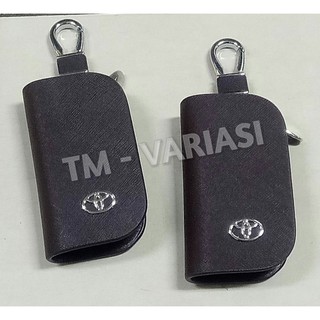Stnk - cartera para llaves de coche, Color negro, Color liso, Toyota