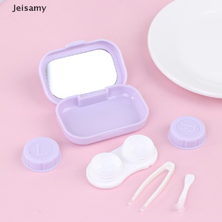 [jei] caja de lentes de contacto cuadradas con espejo de belleza para pupilas, caja de lentes de contacto, kit de viaje mx583