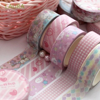 LAURA Gift Masking Tape Colorful Handbook Tape Decorative Tape Office Supply DIY Scrapbooking Students Stationery Kawaii Tape Sticker School Supplies Adhesive Tape (1)