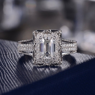 Moda creatividad 925 plata anillo de diamantes nuevo diamante completo Micro diamante mujeres anillo anillo de compromiso