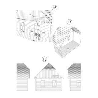 1:35 madera europea casa batalla ruin escena modelo arquitectura kit