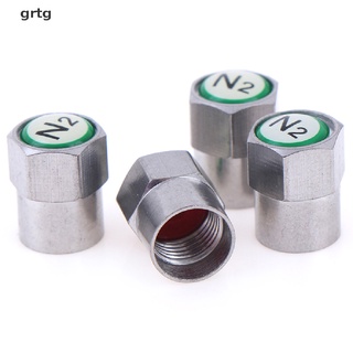 GRTG 4 Tapas De Válvula De Neumático Cromado Para Coche , N2 , Cubierta De Inserción De Neumáticos De Nitrógeno