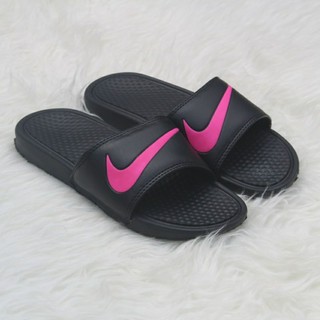 Nike sandalias BENASSI SWOOSH mujeres negro rosa ORIGINAL MADE INDONESIA