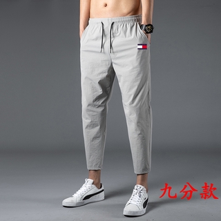 Tommy Hilfiger 【Spot goods】Spring and autumn new trendy brand fashion casual all-match nine-point pants simple personality retro trousers