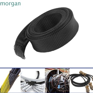 MORGAN Negro Mangas tejidas Cinco metros. Cableado Cable protector Mascota Apretar Glándula Extensible adj. 4 / 6 / 8 / 10 / 12 / 15 / 18 / 20 / 25 mm Aislamiento/Multicolor
