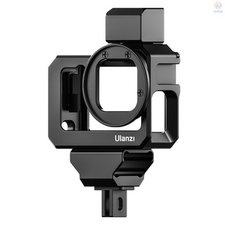 ulanzi g9-5 cámara de acción jaula de vídeo metal vlog caso de protección con doble montaje de zapata fría 52 mm adaptador de filtro de extensión accesorio de repuesto para gopro hero 9