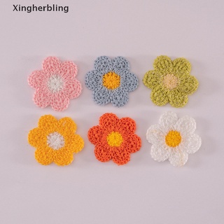 xlmx 25pcs flor coser en parches decorativos crochet apliques florales adornos calientes