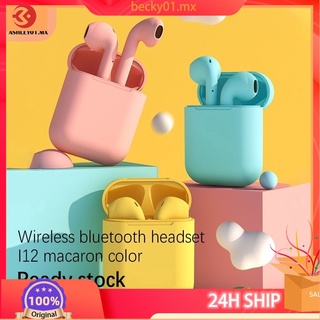 🧡 Audífonos inalámbricos TWS i12 Bluetooth color Pastel para Android/iPhone inpods12