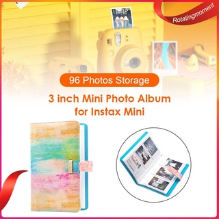 (RotatingMoment) 96 bolsillos Mini instantáneo Polaroid álbum de fotos para Fujifilm Instax Mini película PU cubierta