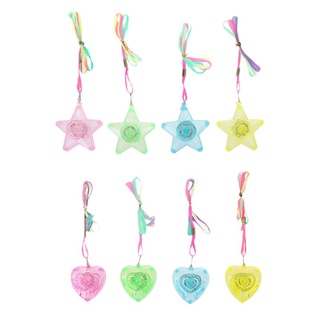 lala pentacle estrella forma de corazón colorido led sparkle collar brillante colgantes fiesta favores niños juguete luz hasta juguete