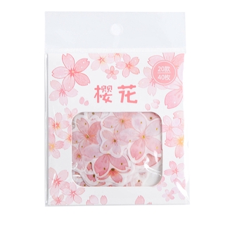 Washi papel pegatina pack tarde pastelería serie bronceado planta fresca flores de cerezo, lindos animales DIY pegatinas decorativas (5)