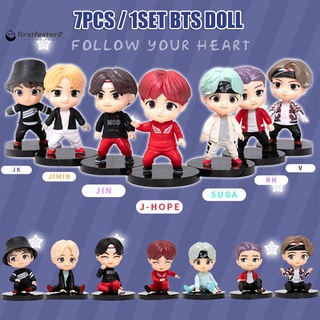 7Pcs/1Set Korean BTS Figurine Collection Members Hand-made Table Ornaments Dolls Gifts