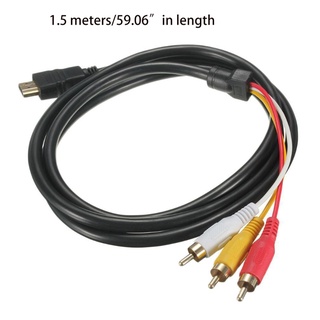 Bonjour Cable HDMI A RCA , Macho 3-De Audio De Vídeo AV Adaptador Transmisor Para HDTV , 5 Pies/1,5 M (2)