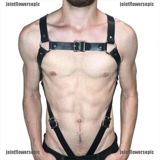 JO8MX Men Body Restraint Leather Harness Belts Straps Suspenders Braces Armor Costumes TOM