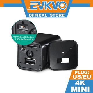 EVKVO - US / EU PLUG - FHD 4K Mini SPY Camera DV Video Recording Camcorder USB Charger Security Camera