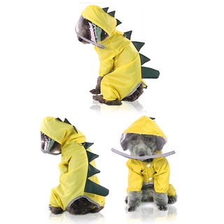 [chitengye] impermeable para mascotas cachorro de cuatro pies con capucha transparente impermeable lluvia ropa (3)
