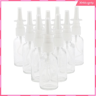[xmavgntp] 10 botellas vacías de vidrio recargable Nasal pulverizador fino bomba de niebla viales 30 ml traje para maquillaje agua Perfumes aceites esenciales