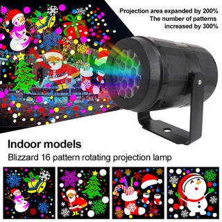 Proyector giratorio navideño de ventisca navideña con luz LED suave de 16 imágenes para interiores de alto brillo y definición ZEBOTA (3)