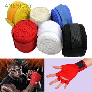 ANENJORY boxeo envolturas de mano entrenamiento Protector de muñeca puño vendaje gancho pulgar bucle Durable guante de algodón/Multicolor