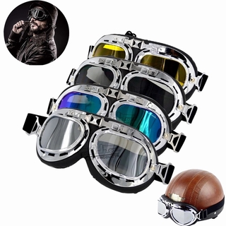 [hombres mujeres seguridad retro motocicleta gafas gafas] [anti-niebla, a prueba de viento clásico casco de moto gafas para proteger los ojos]