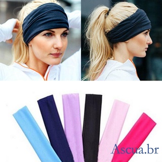 Asu-Women’s Sport Hairband, Solid Color Strong Absorbs Sweat Workout
