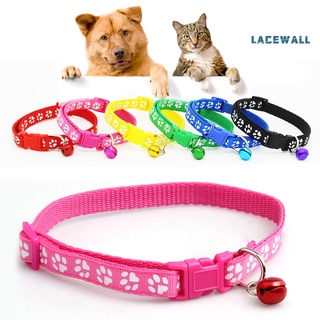 Lacewall moda perro cachorro gato gatito hebilla lindo pata impresión campana ajustable