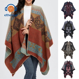 2021 Autumn Winter Poncho Capes Women's Classic Shawl Wraps Cardigans Loose Open Front Elegant Blanket Shawls