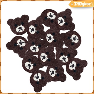 botones de oso de 50 piezas de colores marrones 2 agujeros oso botones de madera para artesanía, madera artesanía ropa botones, artesanía decorativa