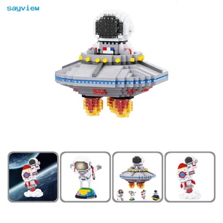 sayview adorable construcción ladrillos spaceman mini bloques de construcción juguete decorativo regalo de cumpleaños