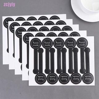 zcjyiy 50Pcs "Hand Made" Black Sealing Sticker Packaging Sticker Label DIY Gift Sticker BFVC