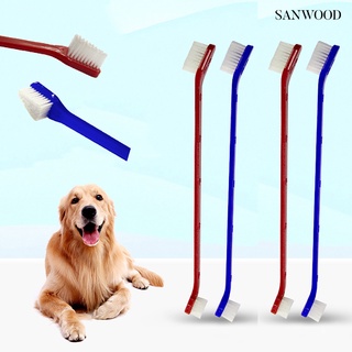 sanwood Double-end Toothbrush Pet Dog Puppy Dental Oral Teeth Cleaning Care Soft Brush