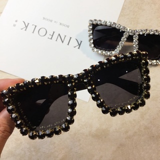 De gran tamaño Rhinestone marco cuadrado gafas de sol señoras diamante gafas de marca diseñador gafas de sol UV400 sombras para las mujeres