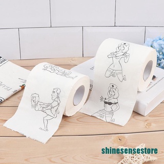 <Sh>1 rollo de 2 capas de tejido erótico impreso WC baño divertido papel higiénico suave (1)