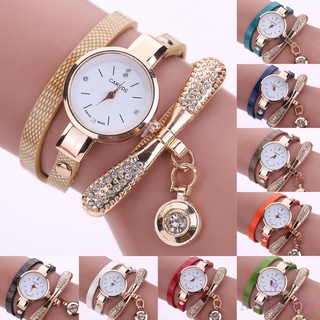 reloj de cuarzo con diamantes de imitación de lujo casual para mujer con pulsera (9 colores)