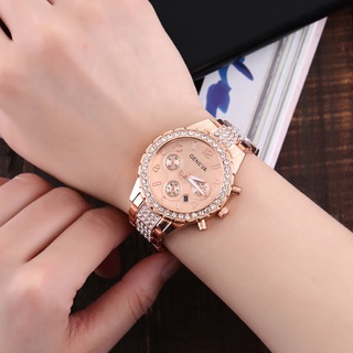 [spr] reloj de pulsera de cuarzo con diamantes de imitación para mujer