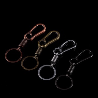 [Iffarfair] Spring Gourd Buckle Belt Clip Loop Metal Key Chain Men Fashion Car Keychain .