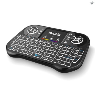 wechip i10 2.4ghz teclado inalámbrico 7 colores retroiluminado mini teclado con touchpad ratón de mano mando a distancia para android tv box smart tv pc notebook