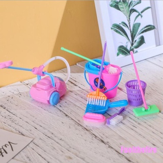 Fuelthefire 9 piezas Mini fregona escoba juguetes herramientas de limpieza Kit de casa de muñecas juguetes limpios