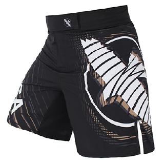 Pantalones Cortos De Combate Transpirables De Geometría Negra MMA Para Fitness Tiger Muay Thai Kickboxing Corto (1)