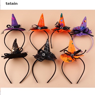 [TAIN] Halloween Girls Headband Witch Cosplay Headdress Pumpkin Hair Hoop Party Decor FHS