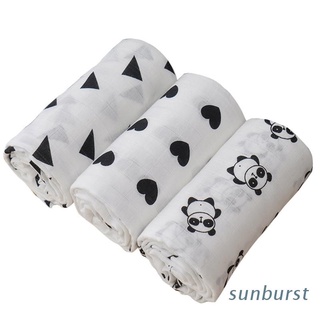 SUNB 3pcs Muslin Blanket Cotton Baby Swaddle Bamboo Soft Newborn Blanket Bath Towel Gauze Infant Wrap Sleepsack Stroller Cover