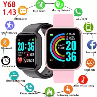 y68 d20 smart watch hombres fitness mujeres relojes monitor pulsera electrónica regalo para