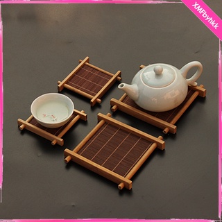 [xmfbyhkk] posavasos de bambú para bebidas, tapete de taza, vintage, vajilla de té